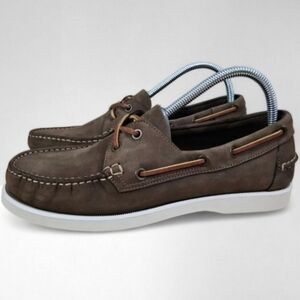 Velasca Milano Gambaree Boat Shoe Mens 7 Dark Brown Nubuck Leather Loafer